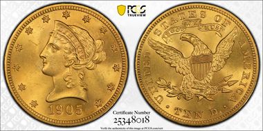 1905 $10 MS65