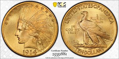 1914 $10 MS66