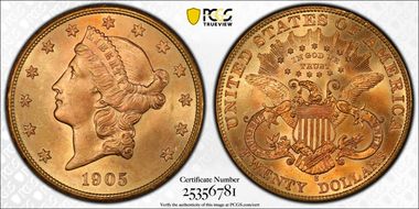 1905-S $20 MS65