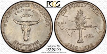 1935 50C Spanish Trail MS67+