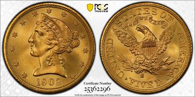 1902-S $5 MS67