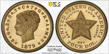 1879 $4 Coiled Hair PR66CAM