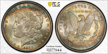 1878 7TF $1 Reverse of 1879 MS64+