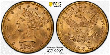 1882 $10 MS64+
