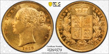 1858 Sov S-3852D Large Date MS63