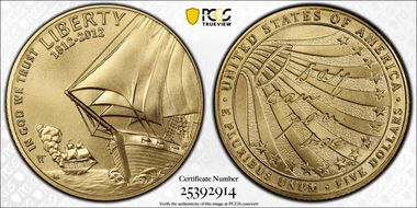 2012-W $5 Star-Spangled Banner MS70