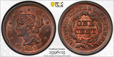 1851/81 1C N-3 MS66RB