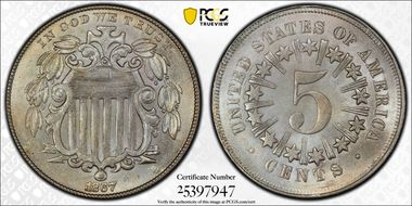 1867 5C Rays MS65
