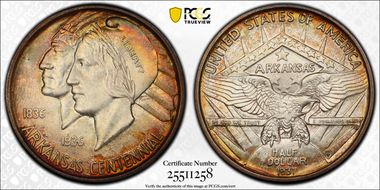 1937-D 50C Arkansas MS67+