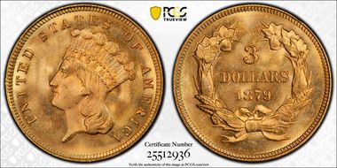 1879 $3 MS65+
