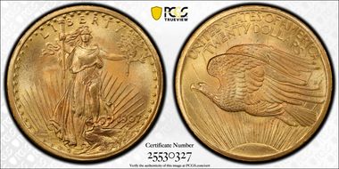 1907 $20 Saint-Gaudens MS67