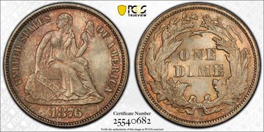 1876 10C MS66