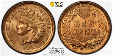 1909-S 1C Indian MS65+ RD