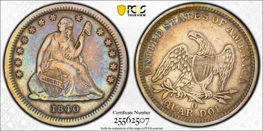 1840-O 25C Drapery, Large O, FS-501 VF35