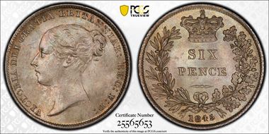 1845 6D S-3908 MS67