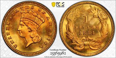 1881 G$1 MS68+