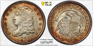 1834 H10C 3/Inverted 3 MS67+