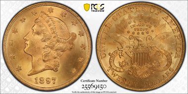 1897 $20 MS65