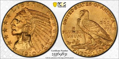 1910 $5 MS65