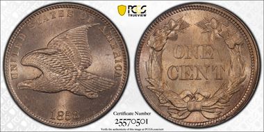 1858 1C Small Letters MS65