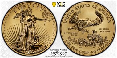 2006-W $50 Eagle-20th Anniv. Rev PR PR70