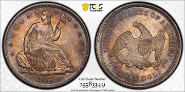 1839 50C No Drapery MS64+