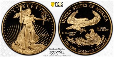 2000-W $50 Gold Eagle PR70DCAM