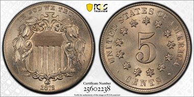 1872 5C MS66