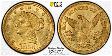 1850-C $2.50 MS62
