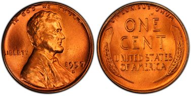 1957-D 1C MS67+ RD