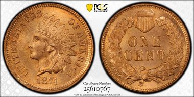 1874 1C MS66RD