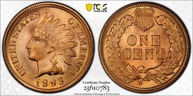 1893 1C MS66+ RD