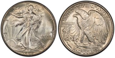 1946 50C Doubled Die Reverse MS66+