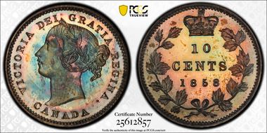 1858 10C Plain Edge SP66