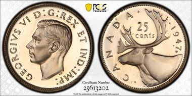 1947 25C Maple Leaf SP68