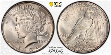 1934 $1 MS66