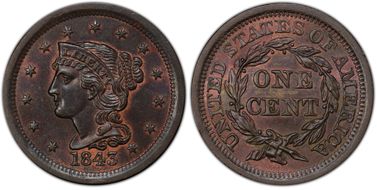 1843 1C N-5 MS63BN