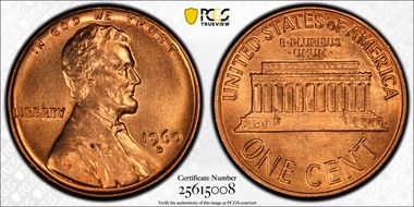 1960-D/D 1C Small/Large Date MS66RD