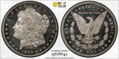 1885 $1 MS66DMPL