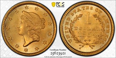 1854 G$1 Type 1 MS67