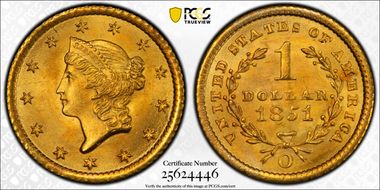 1851-O G$1 MS66+
