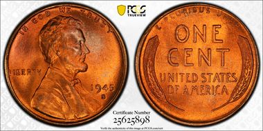 1945-S 1C MS67+ RD