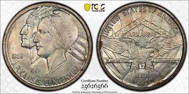 1936 50C Arkansas MS66+