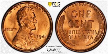 1941 1C Doubled Die Obverse MS66RD