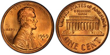 1969-S 1C MS66RD