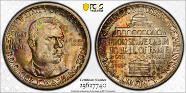 1947-D 50C Booker T. Washington MS67+