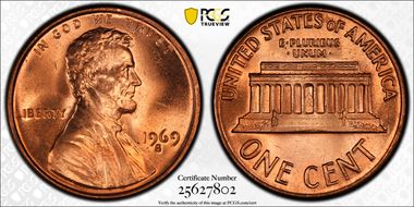 1969-S 1C MS67RD