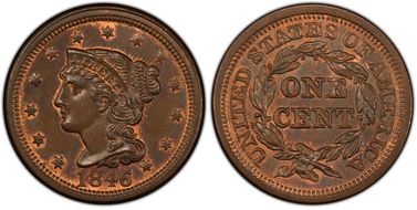 1846 1C Tall Date MS65BN