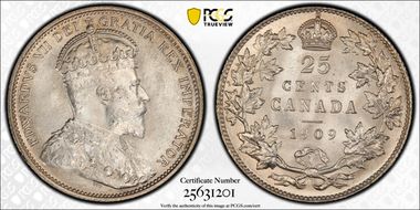 1909 25C MS65+