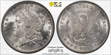 1878 7/8TF $1 Strong MS65